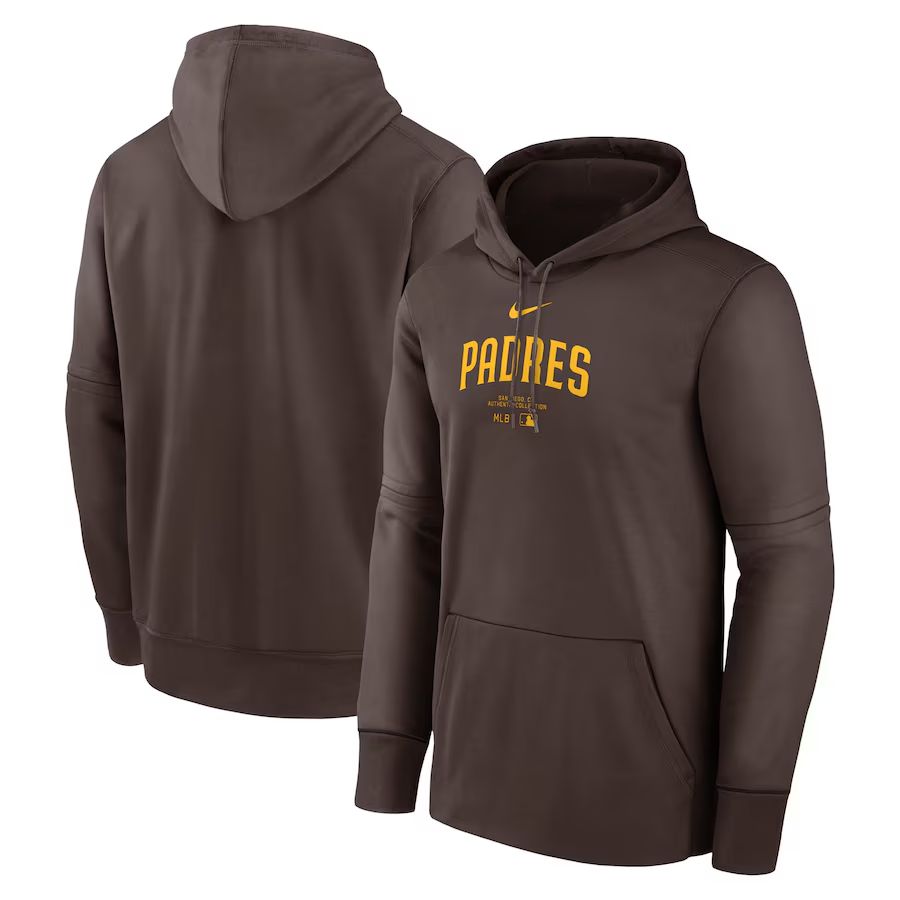 Men 2025 MLB San Diego Padres Brown Nike hoodie style 2